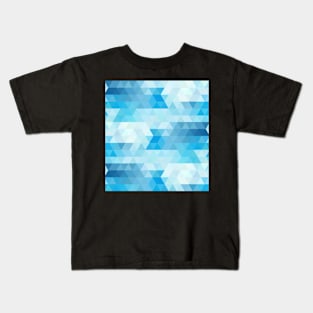 Blue Geometric Triangles Kids T-Shirt